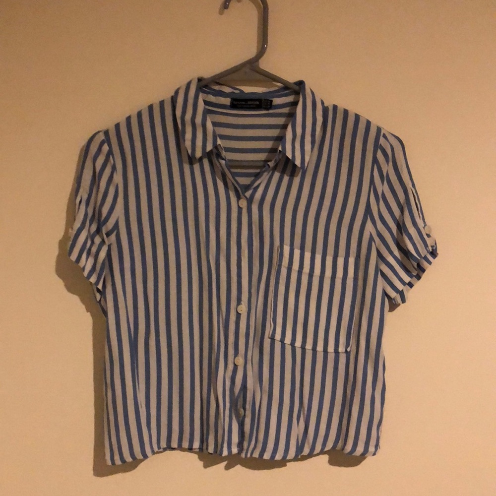 Bershka Cropped Button Down Shirt